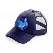 chinese zodiac (7) navy blue trucker hat