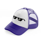 sunglasses purple trucker hat