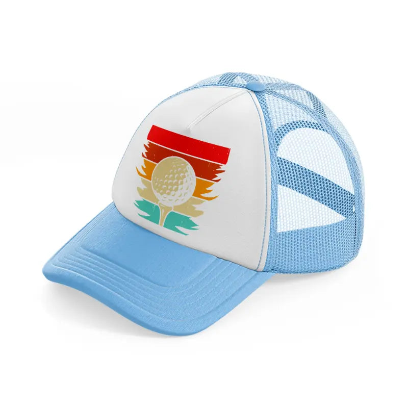 golf ball multicolor sky blue trucker hat