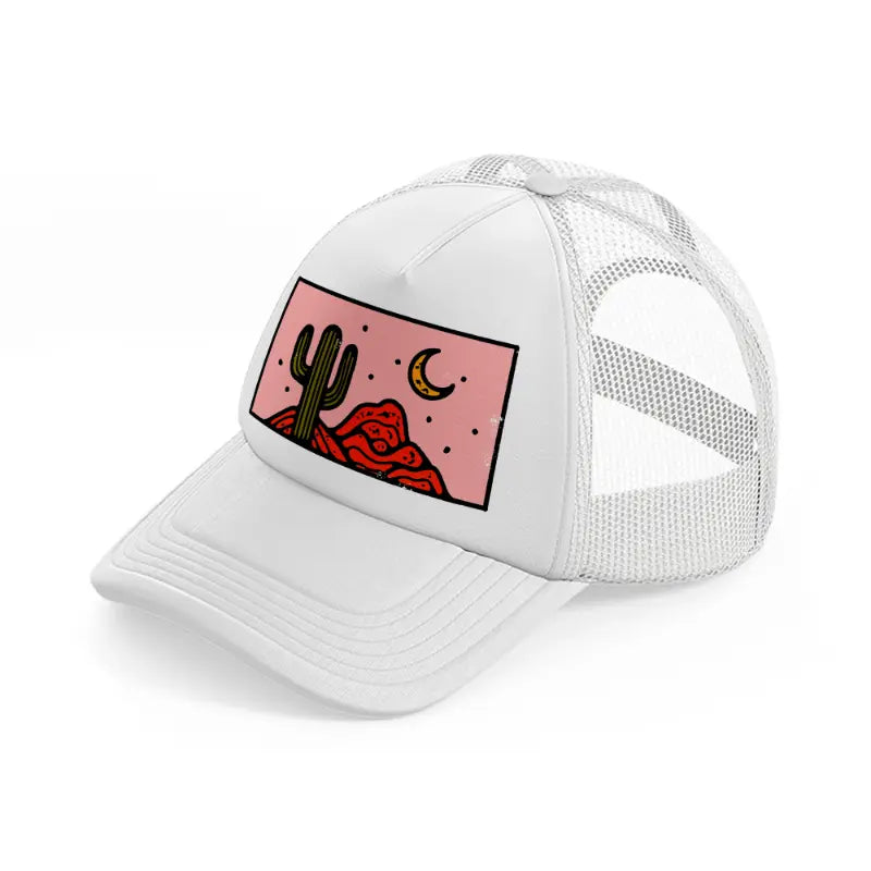desert cactus-white-trucker-hat