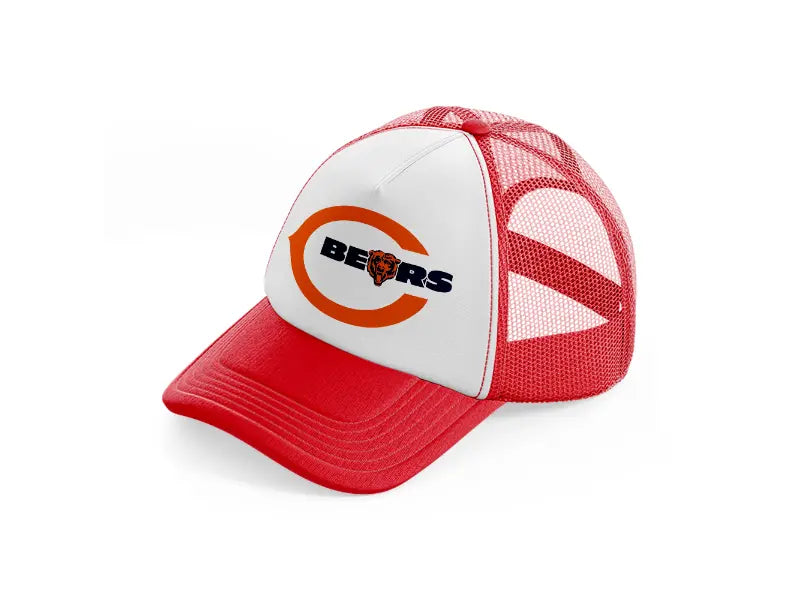 chicago bears logo-red-and-white-trucker-hat