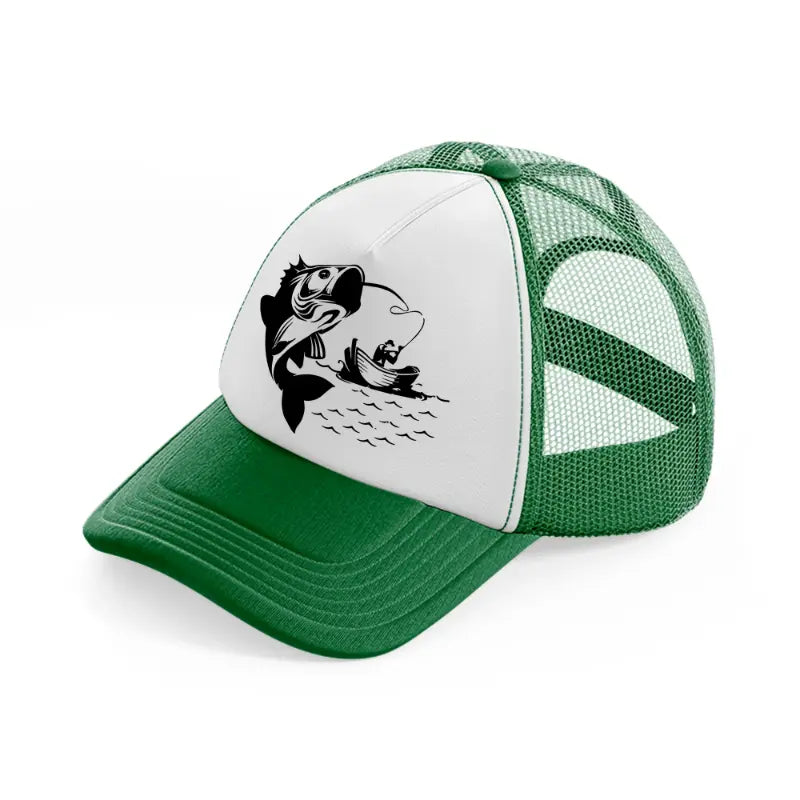 fishing a fish-green-and-white-trucker-hat
