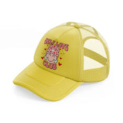 self love club-gold-trucker-hat