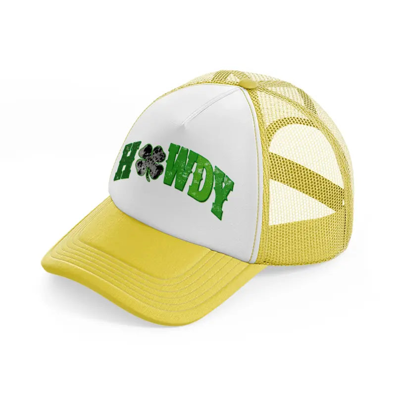 howdy clover-yellow-trucker-hat