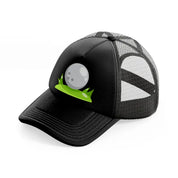 golf ball white black trucker hat