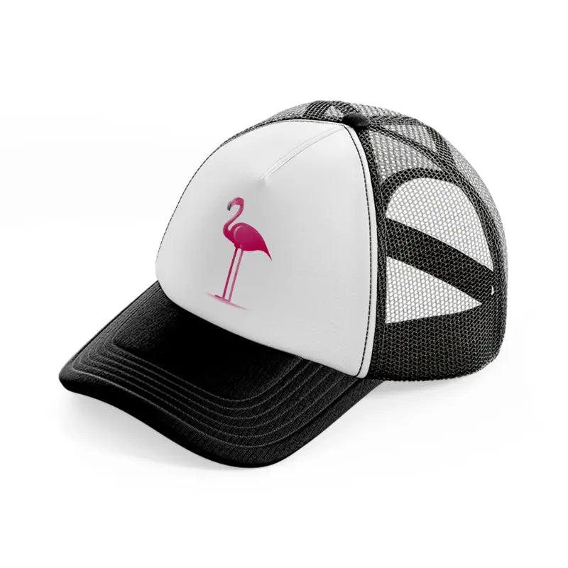 026 flamingo black and white trucker hat