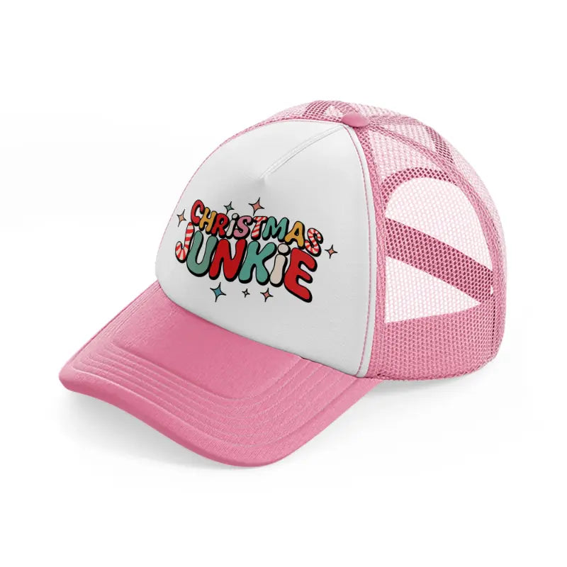 christmas-junkie-pink-and-white-trucker-hat