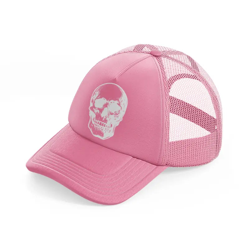skull white-pink-trucker-hat