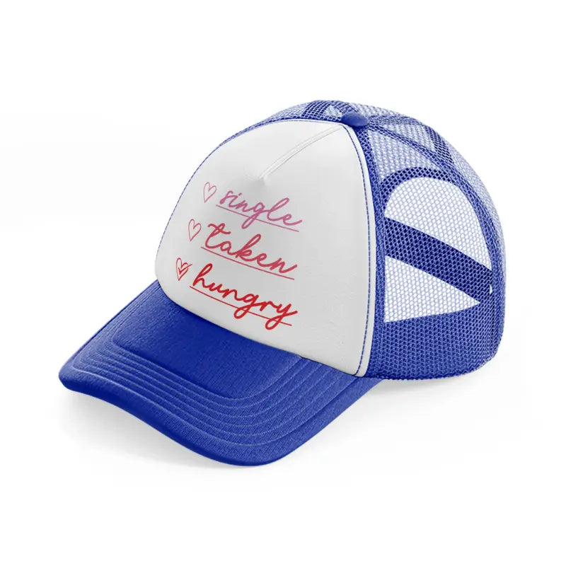 single taken hungry-blue-and-white-trucker-hat