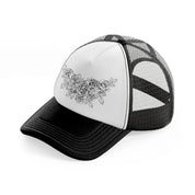 rose tattoo black and white trucker hat