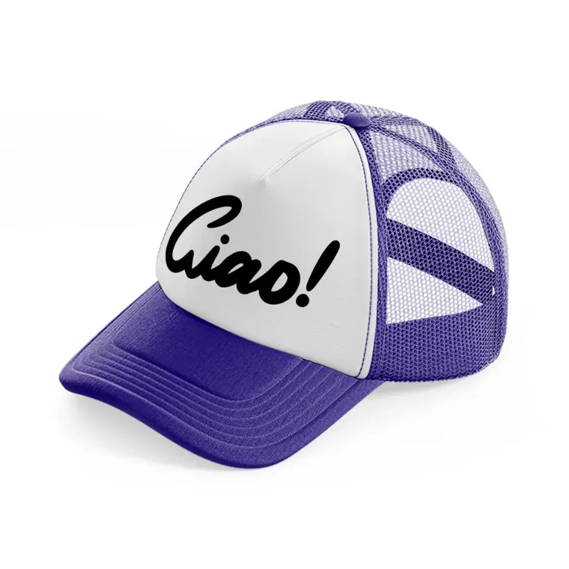 ciao! purple trucker hat