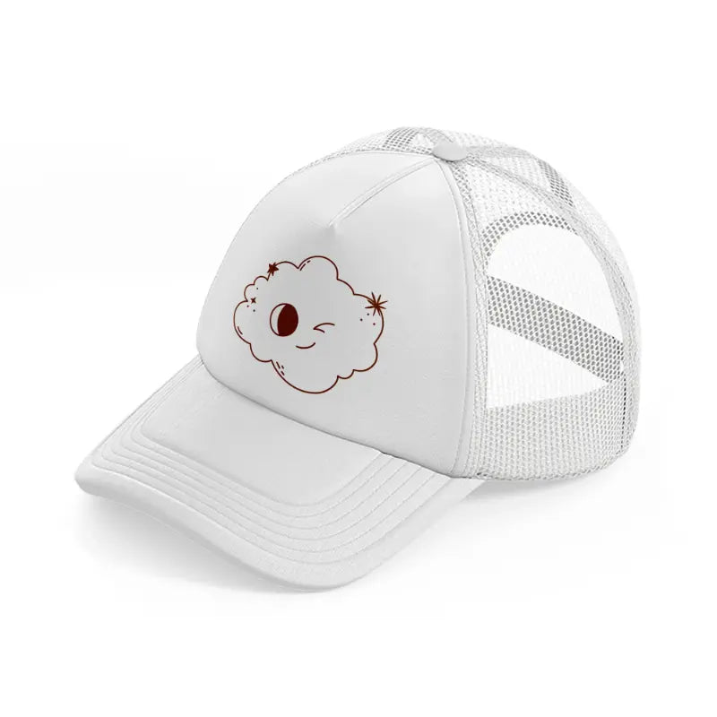 cloudy wink white trucker hat