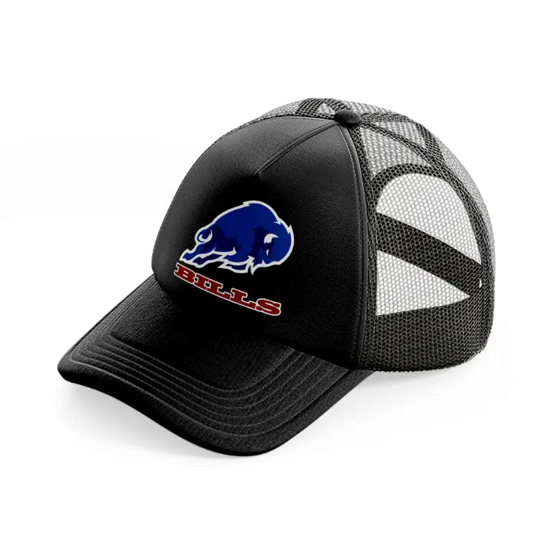 buffalo bills blue and white-black-trucker-hat