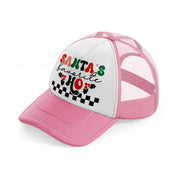 santa's favorite ho-pink-and-white-trucker-hat
