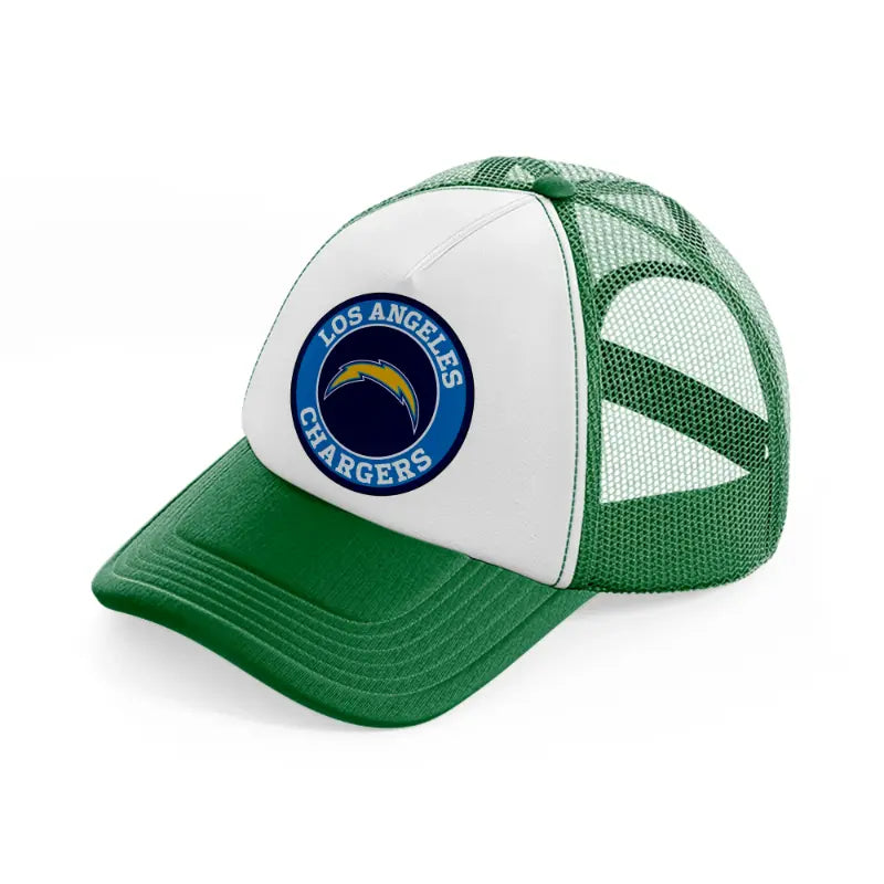 los angeles chargers badge-green-and-white-trucker-hat
