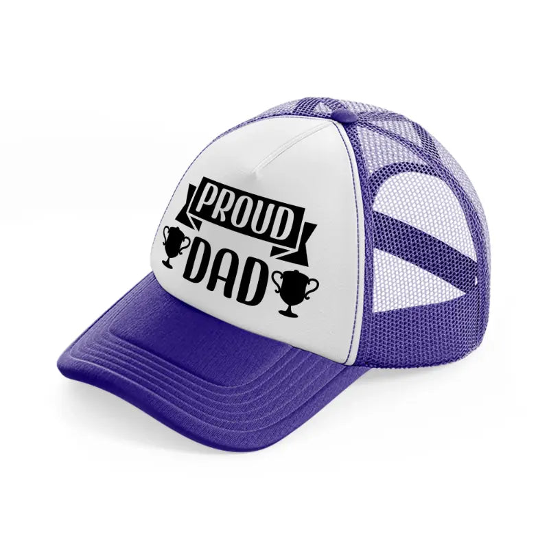 proud dad-purple-trucker-hat