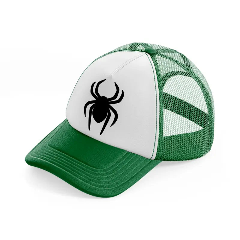 spider symbol green and white trucker hat