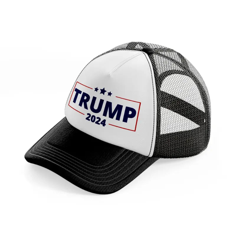 Trump 2024 black-and-white Trucker Hat