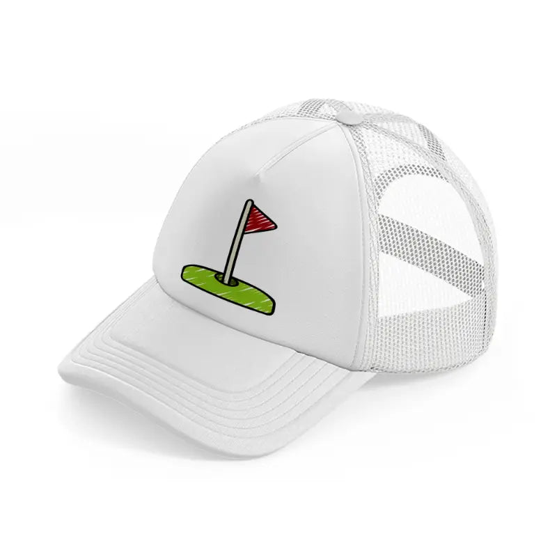 golf flag-white-trucker-hat