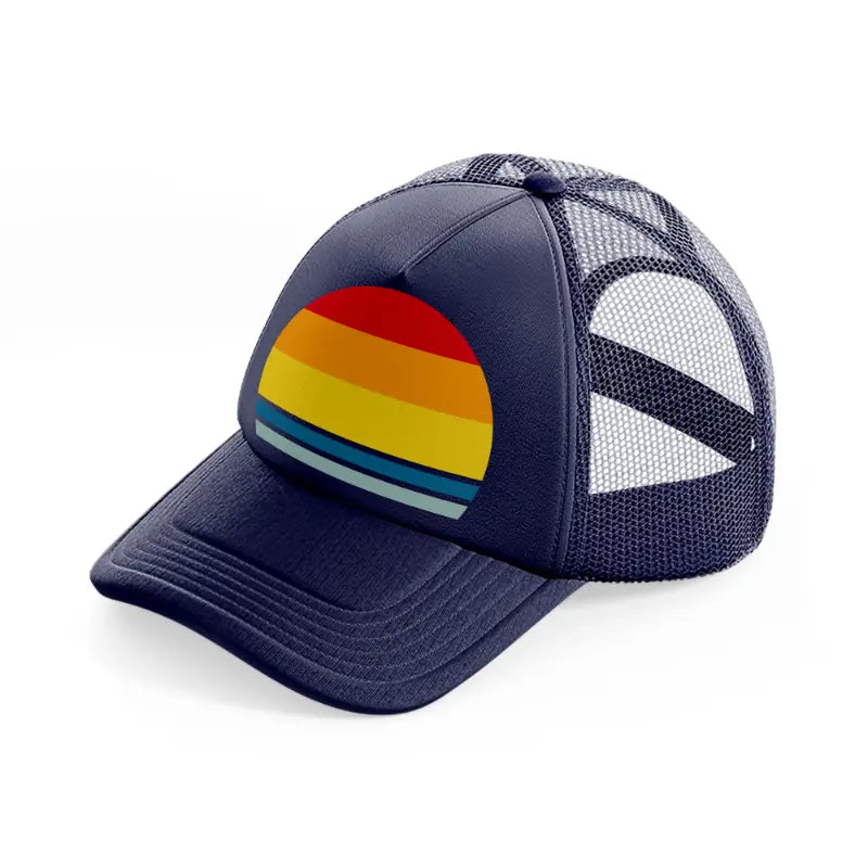 retro sun-navy-blue-trucker-hat