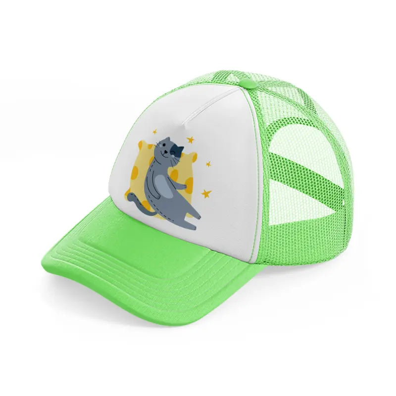 016 pillow lime green trucker hat