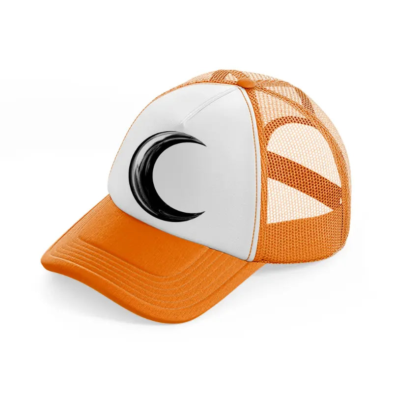 crescent moon orange trucker hat