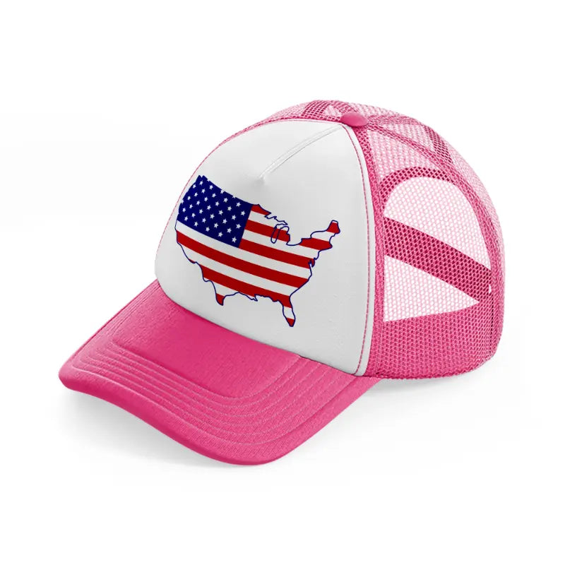 4th july svg map-01-neon-pink-trucker-hat