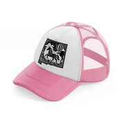 new mexico art-pink-and-white-trucker-hat