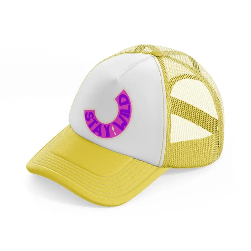 stay! wild-yellow-trucker-hat