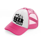 it's beer o'clock-neon-pink-trucker-hat