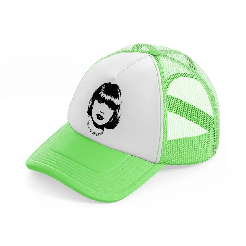taylor swift b&w-lime-green-trucker-hat