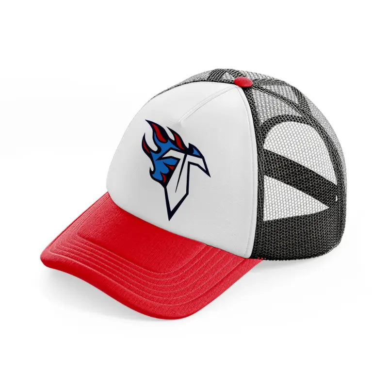 tennessee titans emblem-red-and-black-trucker-hat