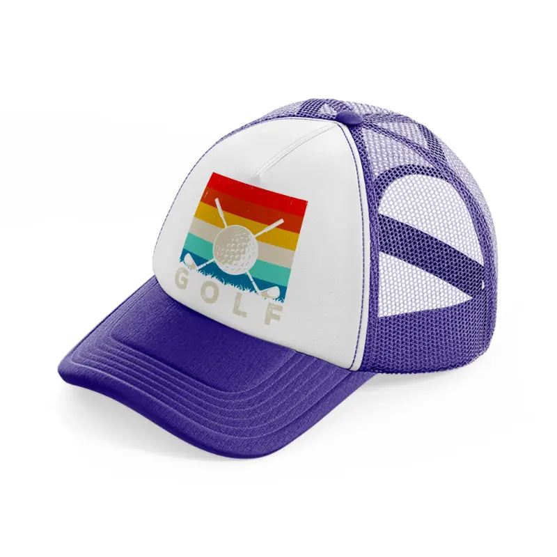 golf retro purple trucker hat