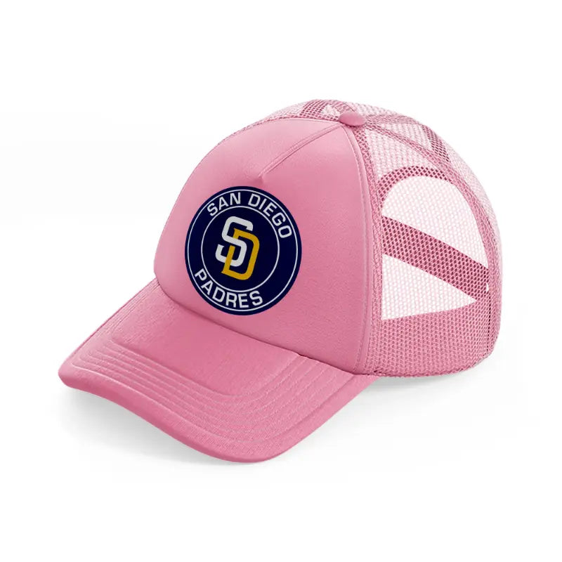 san diego padres badge-pink-trucker-hat