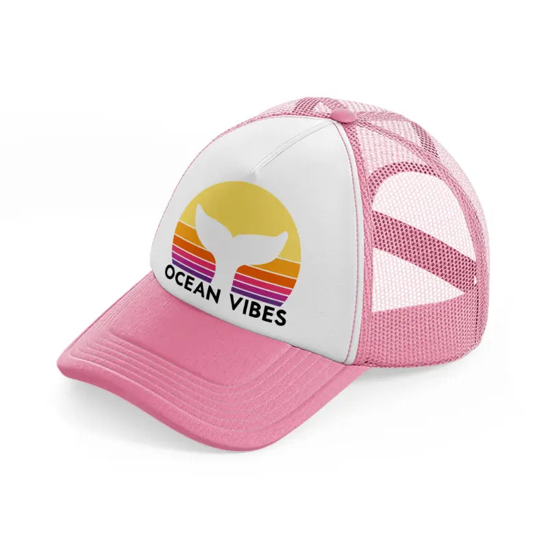 ocean vibes-pink-and-white-trucker-hat