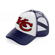 kansas city chiefs logo-navy-blue-and-white-trucker-hat