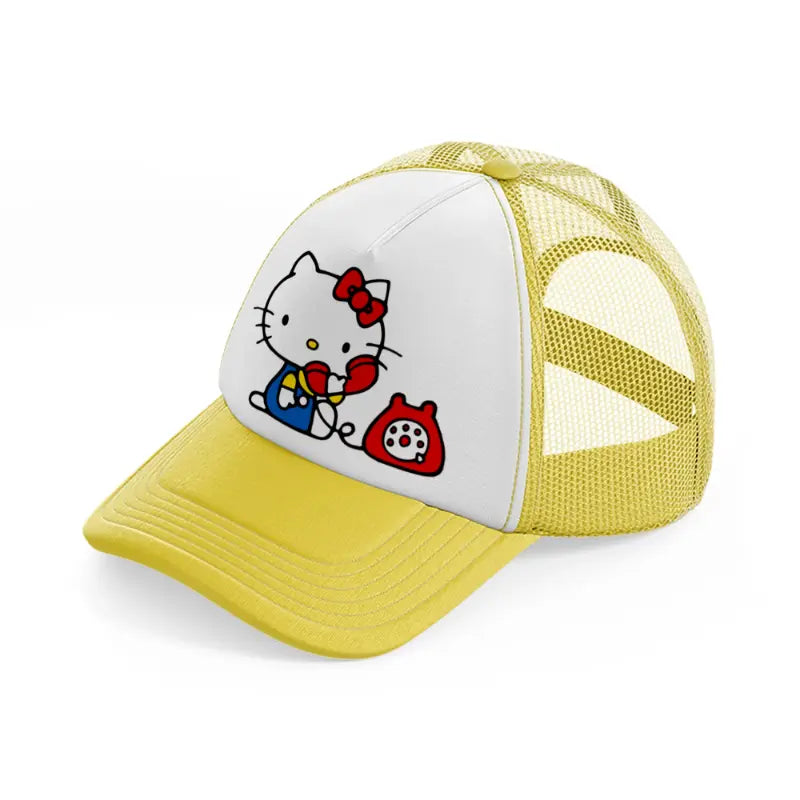 hello kitty telephone-yellow-trucker-hat