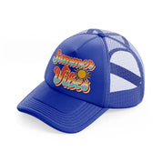 summer vibes retro-blue-trucker-hat