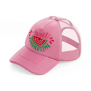 sweet summer time pink trucker hat