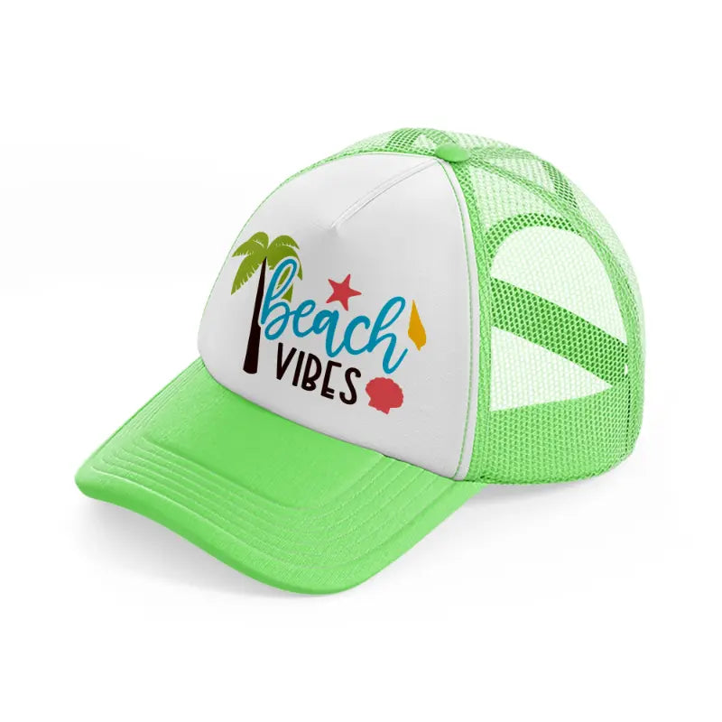 beach vibes lime green trucker hat