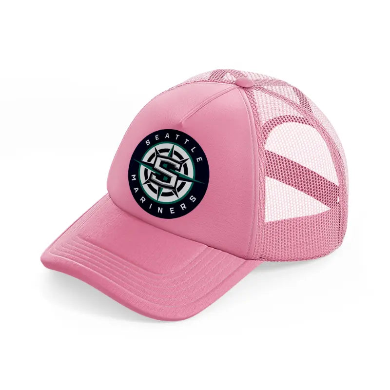 seattle mariners modern badge-pink-trucker-hat
