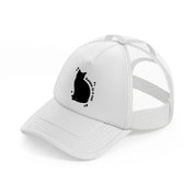 karma is a cat white trucker hat