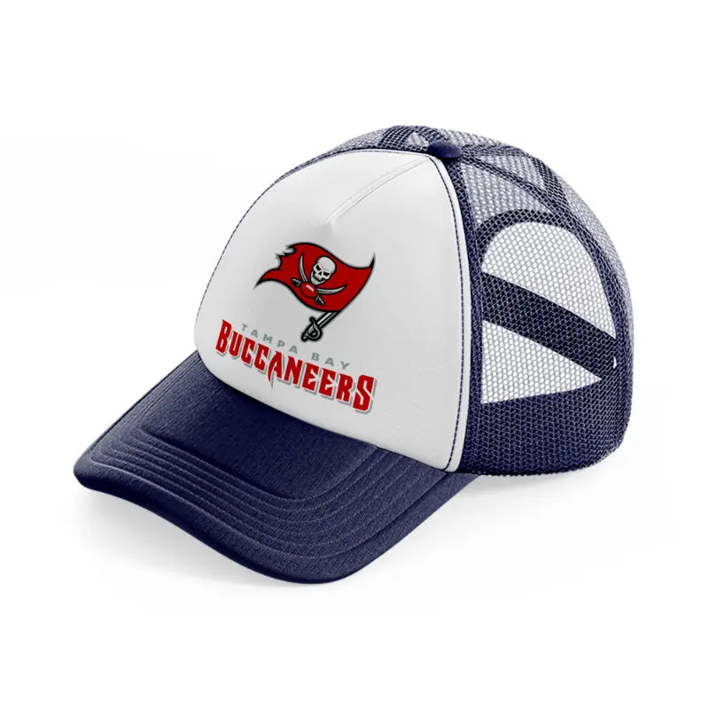 tampa bay buccaneers-navy-blue-and-white-trucker-hat
