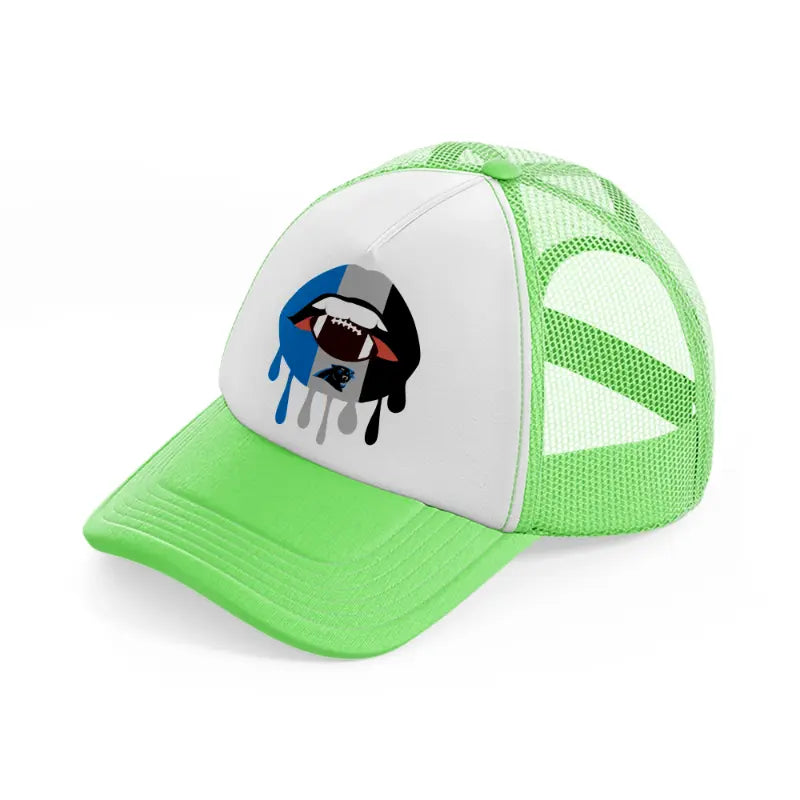 carolina panthers mouth-lime-green-trucker-hat