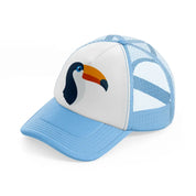 toucan sky blue trucker hat