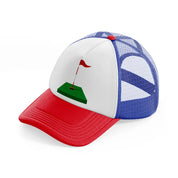 red flag cartoon-multicolor-trucker-hat