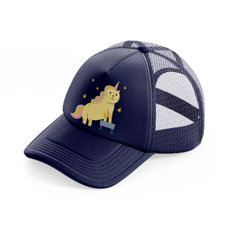 025-unicorn-navy-blue-trucker-hat