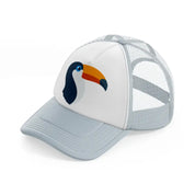 toucan grey trucker hat