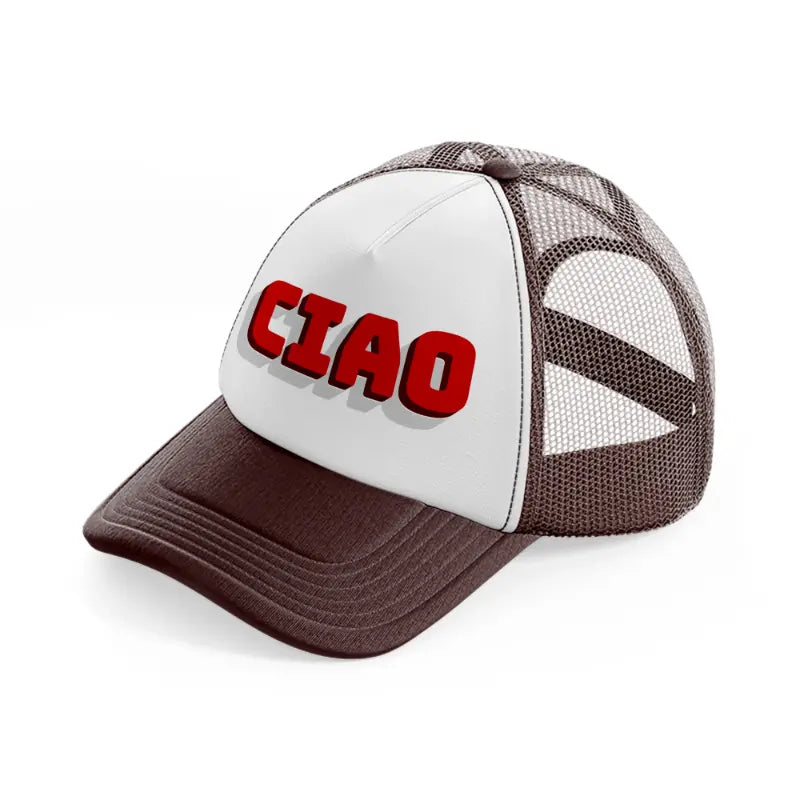 ciao red brown trucker hat