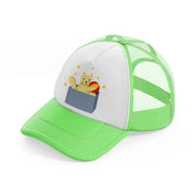 018 box lime green trucker hat